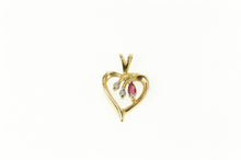 Load image into Gallery viewer, 14K Ruby Diamond Accent Classic Heart Love Pendant Yellow Gold