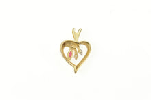 Load image into Gallery viewer, 14K Ruby Diamond Accent Classic Heart Love Pendant Yellow Gold