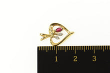 Load image into Gallery viewer, 14K Ruby Diamond Accent Classic Heart Love Pendant Yellow Gold