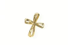 Load image into Gallery viewer, 10K Classic Diamond Loop Cross Christian Faith Pendant Yellow Gold