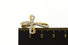 Load image into Gallery viewer, 10K Classic Diamond Loop Cross Christian Faith Pendant Yellow Gold