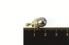 Load image into Gallery viewer, 14K Tahitian Pearl Diamond Accent Statement Pendant Yellow Gold