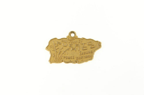 14K Puerto Rico Souvenir Travel Charm/Pendant Yellow Gold