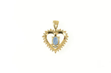 Load image into Gallery viewer, 14K Natural Sapphire Diamond Halo Heart Love Pendant Yellow Gold