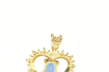 Load image into Gallery viewer, 14K Natural Sapphire Diamond Halo Heart Love Pendant Yellow Gold