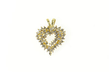 Load image into Gallery viewer, 14K 1.22 Ctw Diamond Cluster Heart Love Pendant Yellow Gold