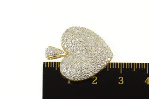 10K 0.75 Ctw Diamond Pave Heart Love Symbol Pendant Yellow Gold