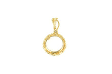 Load image into Gallery viewer, 14K Gold $1 One Dollar Coin Bezel Holder Pendant Yellow Gold