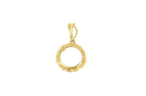 14K Gold $1 One Dollar Coin Bezel Holder Pendant Yellow Gold