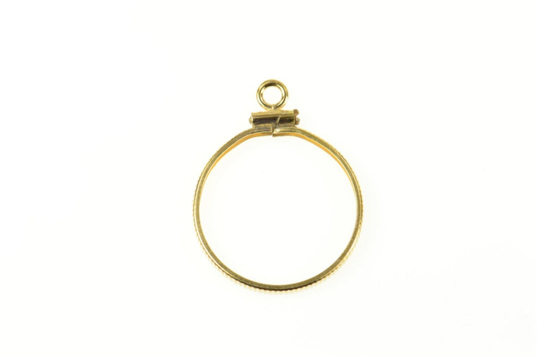 14K 1/2 Sovereign Coin Holder Bezel Charm/Pendant Yellow Gold