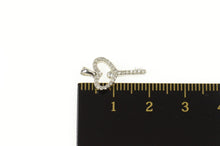 Load image into Gallery viewer, 14K Diamond Heart Skeleton Key Promise Symbol Pendant White Gold