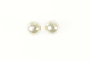 Base Metal Pearl Classic Simple Plain Stud Earrings