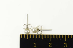 Base Metal Pearl Classic Simple Plain Stud Earrings