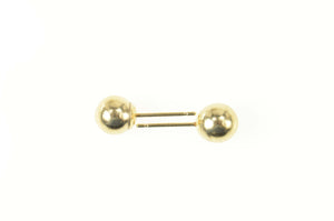 14K Simple Classic Round Sphere Ball Stud Earrings Yellow Gold