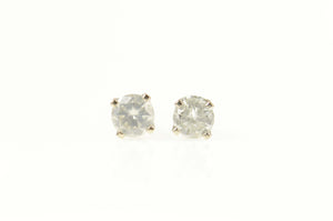 14K 0.30 Ctw Diamond Solitaire Classic Stud Earrings White Gold