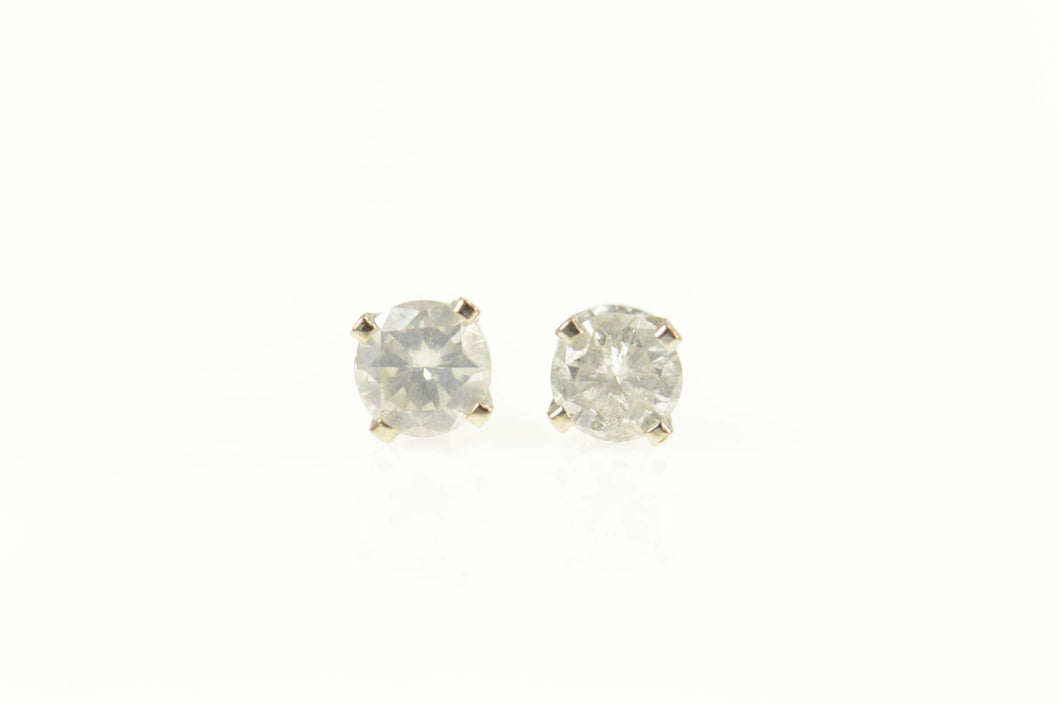 14K 0.30 Ctw Diamond Solitaire Classic Stud Earrings White Gold