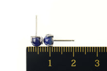 Load image into Gallery viewer, 14K Retro Classic Syn. Blue Star Sapphire Stud Earrings White Gold