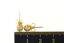 Load image into Gallery viewer, 10K Ornate Filigree Ball Round Sphere Stud Earrings Yellow Gold