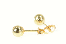 Load image into Gallery viewer, 14K 4.9mm Round Ball Simple Plain Stud Earrings Yellow Gold