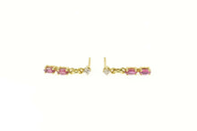 Load image into Gallery viewer, 14K Oval Natural Ruby Dangle Diamond Accent Earrings Yellow Gold