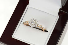 Load image into Gallery viewer, 14K 0.75 Ctw Round Diamond Halo Engagement Ring Size 7.25 Rose Gold