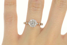 Load image into Gallery viewer, 14K 0.75 Ctw Round Diamond Halo Engagement Ring Size 7.25 Rose Gold