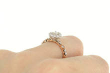 Load image into Gallery viewer, 14K 0.75 Ctw Round Diamond Halo Engagement Ring Size 7.25 Rose Gold