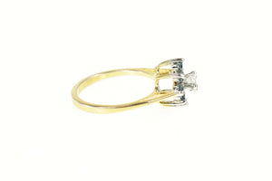 Gold Plated Squared Halo Syn. Sapphire Travel Engagement Ring Size 5.25