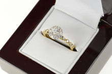 Load image into Gallery viewer, 14K 0.75 Ctw Round Diamond Halo Engagement Ring Size 7 Yellow Gold