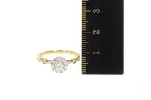 Load image into Gallery viewer, 14K 0.75 Ctw Round Diamond Halo Engagement Ring Size 7 Yellow Gold