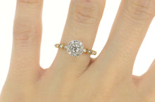 Load image into Gallery viewer, 14K 0.75 Ctw Round Diamond Halo Engagement Ring Size 7 Yellow Gold