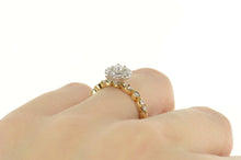 Load image into Gallery viewer, 14K 0.75 Ctw Round Diamond Halo Engagement Ring Size 7 Yellow Gold