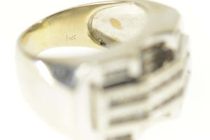 14K 0.54 Ctw Diamond Chunky Squared Statement Ring Size 5.75 White Gold