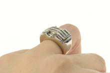 Load image into Gallery viewer, 14K 0.54 Ctw Diamond Chunky Squared Statement Ring Size 5.75 White Gold
