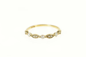 10K 0.25 Ctw Diamond Milgrain Wedding Band Ring Size 7.25 Yellow Gold