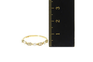 10K 0.25 Ctw Diamond Milgrain Wedding Band Ring Size 7.25 Yellow Gold