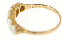 Load image into Gallery viewer, 14K Victorian Natural Opal Five Stone Ornate Ring Size 7.25 Yellow Gold