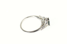 Load image into Gallery viewer, 14K 0.85 Ctw Oval Sapphire Diamond Engagement Ring Size 7 White Gold