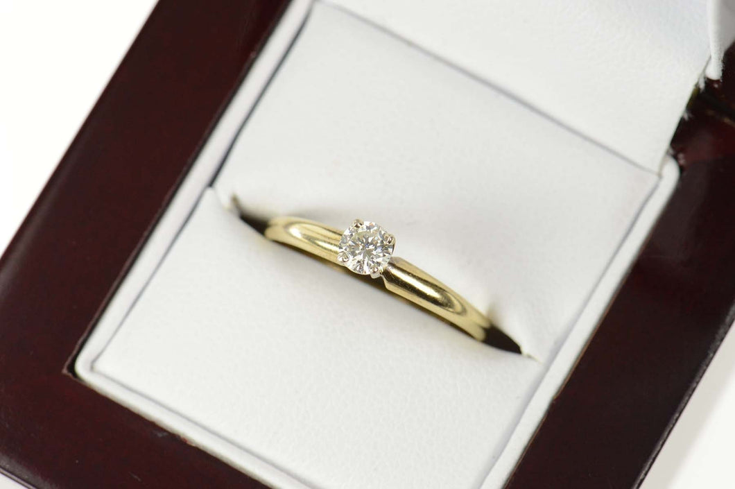 14K Diamond Solitaire Classic Promise Engagement Ring Size 7.25 Yellow Gold