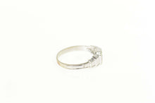Load image into Gallery viewer, 14K Art Deco Diamond Squared Design Baby Child&#39;s Ring Size 0.75 White Gold