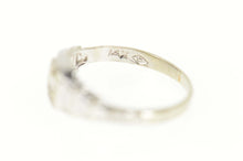 Load image into Gallery viewer, 14K Art Deco Diamond Squared Design Baby Child&#39;s Ring Size 0.75 White Gold