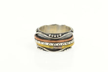 Load image into Gallery viewer, Sterling Silver Tritoned Hammered Pattern Spinner Band Ring Size 7.75