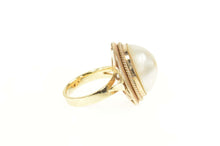Load image into Gallery viewer, 14K 19.8mm Mabe Pearl Retro Ornate Cocktail Ring Size 8 Yellow Gold