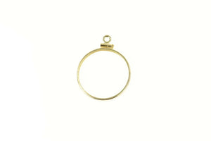 14K 10 Peso Mexican Coin Holder Grooved Bezel Charm/Pendant Yellow Gold