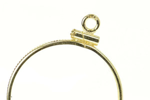 14K 10 Peso Mexican Coin Holder Grooved Bezel Charm/Pendant Yellow Gold