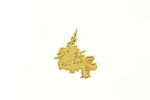 14K Antigua Island Map Souvenir Travel Charm/Pendant Yellow Gold