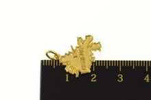 Load image into Gallery viewer, 14K Antigua Island Map Souvenir Travel Charm/Pendant Yellow Gold