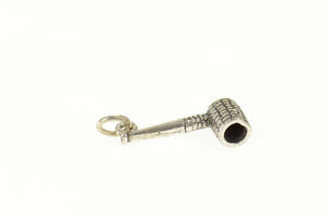 Sterling Silver 3D Corn Cob Tobacco Pipe Smoking Charm/Pendant