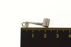 Sterling Silver 3D Corn Cob Tobacco Pipe Smoking Charm/Pendant