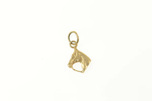 14K Horse Head Equestrian Riding Racing Charm/Pendant Yellow Gold